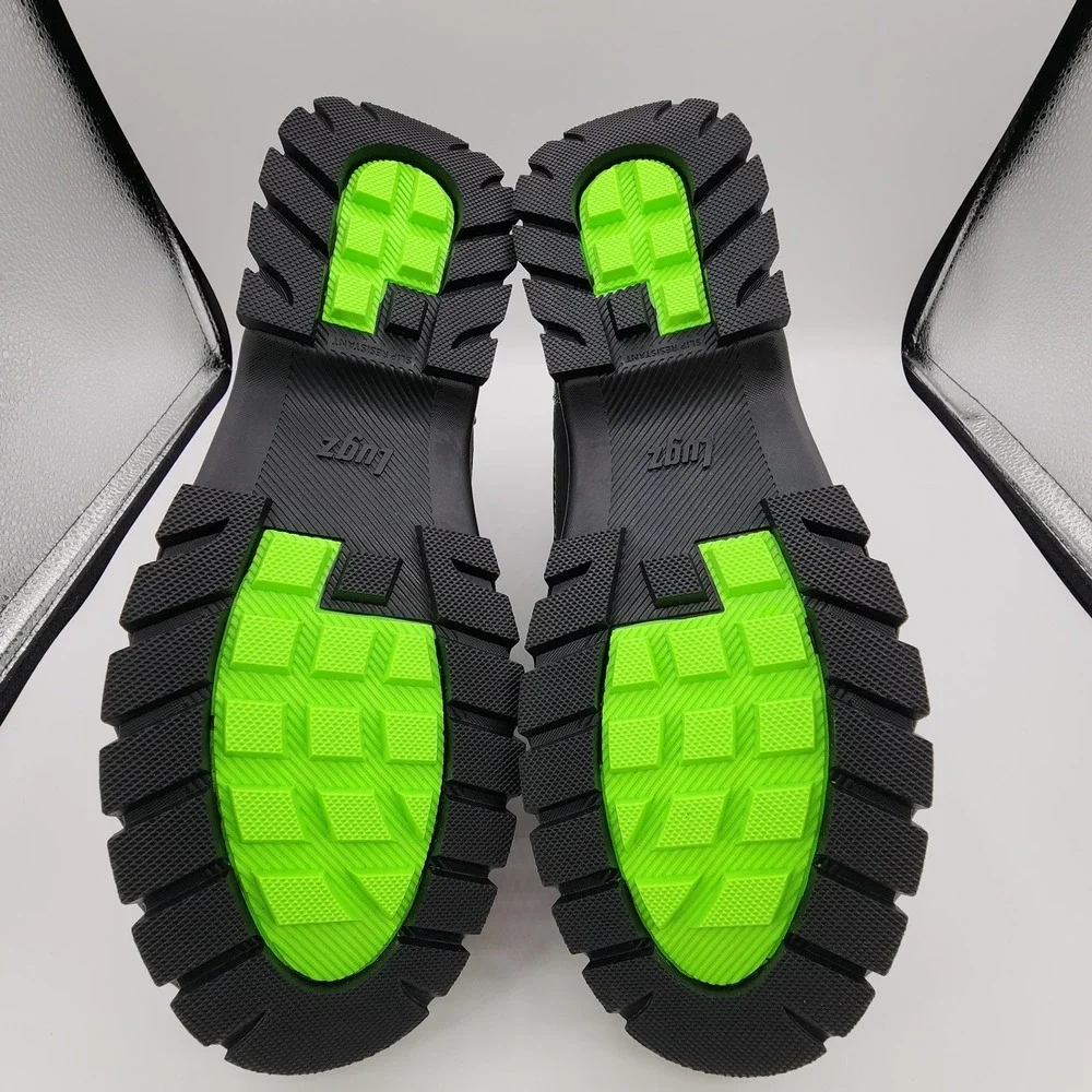 Lugz x Psychworld Ridgeline Chukka Boots Men 12 Black & Green Lace Up NEW in Box
